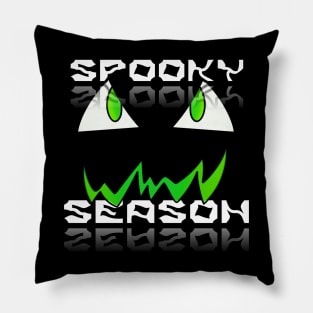 Jack O Lantern Face - Halloween Costume - Spooky Season - Glowing Green Pillow