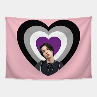 Yoongi supporting asexuals with kissy face Tapestry