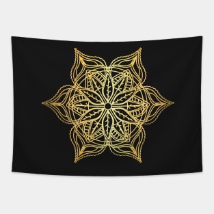 Gold Meditation Mandala Tapestry