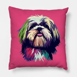 Lhasa Apso Pop Art - Dog Lover Gifts Pillow