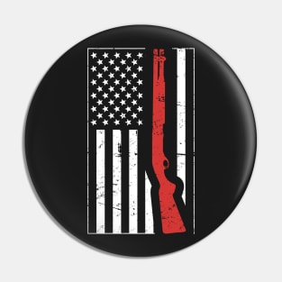 American Flag & Shotgun - Skeet Shooting Pin