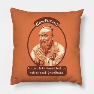 Confucius Portrait and Quote Pillow