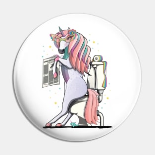 Unicorn on the Toilet Pin