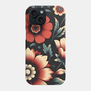 Red Floral Illustration Phone Case