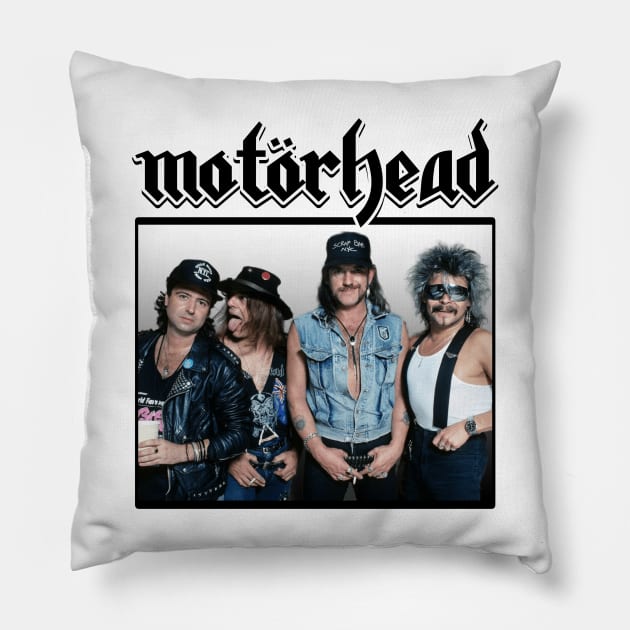 Motorhead Black White Black Pillow by Pemandangan Kenangan 2000