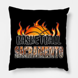 Classic Basketball Design Sacramento Personalized Proud Name Pillow