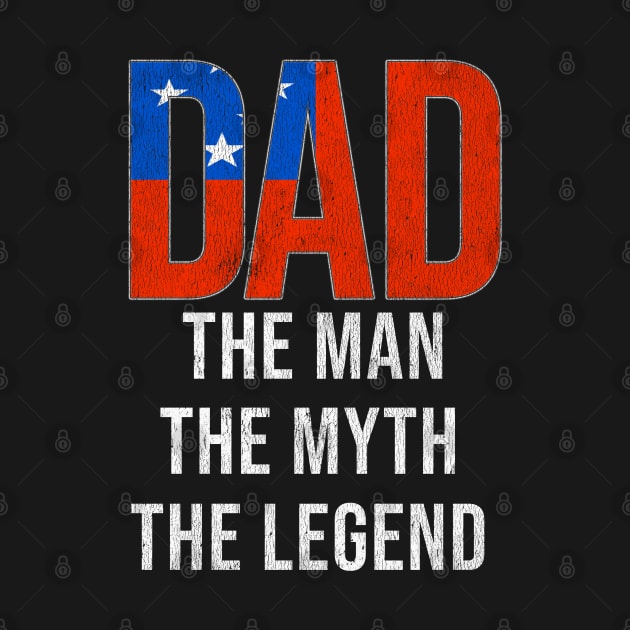 Samoan Dad The Man The Myth The Legend - Gift for Samoan Dad With Roots From Samoan by Country Flags