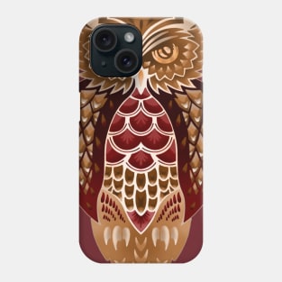 Barn Owl In Browns and Reds Phone Case