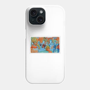 Girls by the Market in Autumn Phone Case