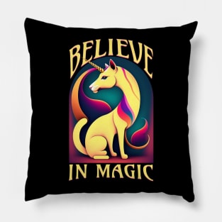 Believe In Magic CatUnicorn Pillow