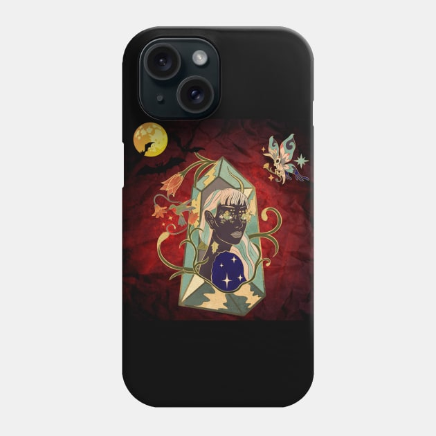 Vintage Halloween Girl with Butterfly Phone Case by BellaPixel