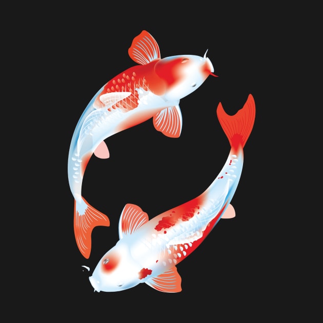 Asian Culture Japanese Koi Fish Japan Carp in the Pond by XOZ