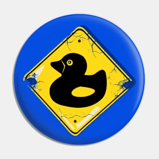 Quack Crossing - Playful Rubber Ducky Sign No 2 Pin