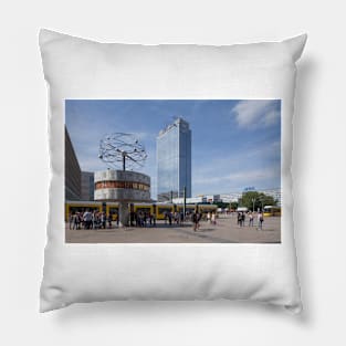 Urania World Clock, Alexanderplatz, Mitte, Berlin, Germany, Europe Pillow