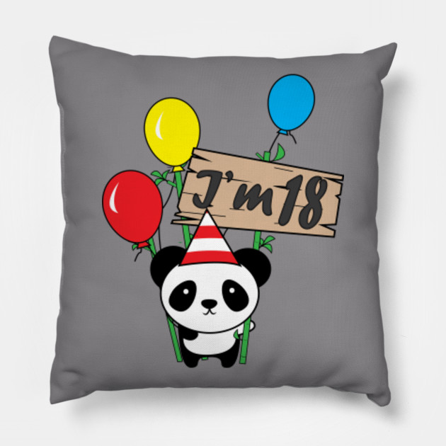 Cute Cartoon Panda 18th Birthday Gift Cartoon Panda Kissen