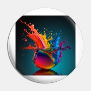 Living Life in Colour Abstract Splash Pin