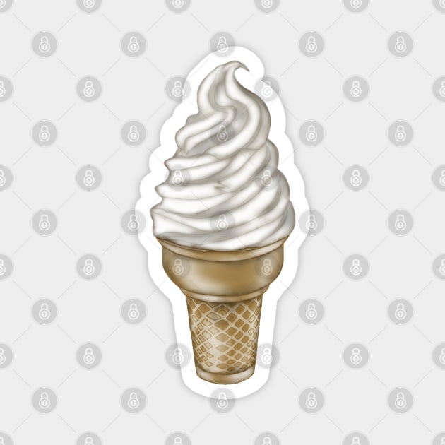 Vanilla Soft Serve Ice Cream Cone Ice Cream Magnet Teepublic 4547