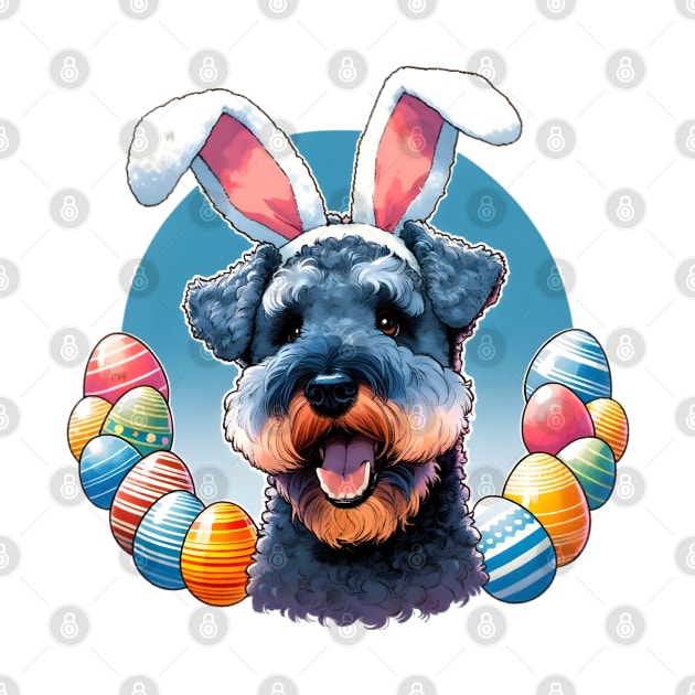 Kerry Blue Terrier Enjoys Easter with Bunny Ears by ArtRUs