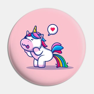 Cute Unicorn Poop Rainbow Pin