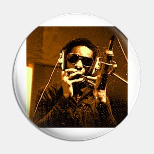 Stevie Wonder Harmonica Orange Pin