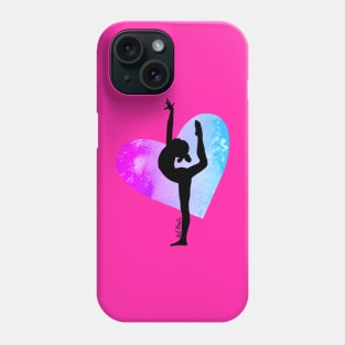 Dancer Silhouette in a Watercolor Heart Phone Case