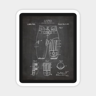 Football Pants Patent - Football Art - Black Chalkboard Magnet