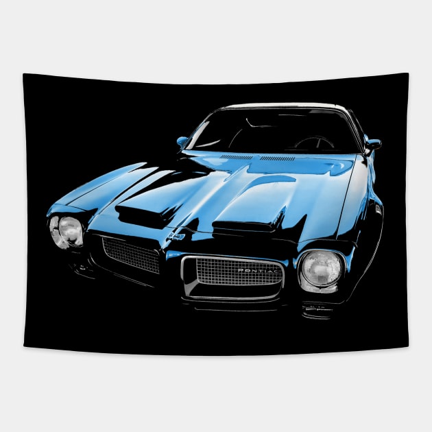 Early Bird Blue Chrome Tapestry by MotorPix