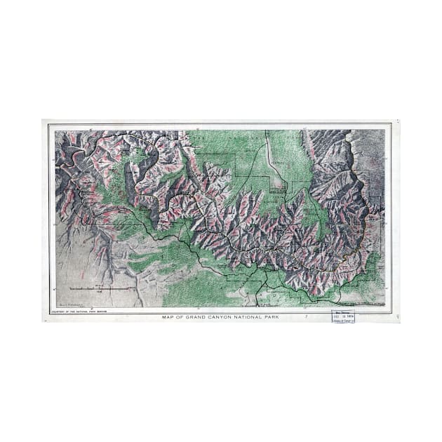 Vintage Map of Grand Canyon National Park by pdpress