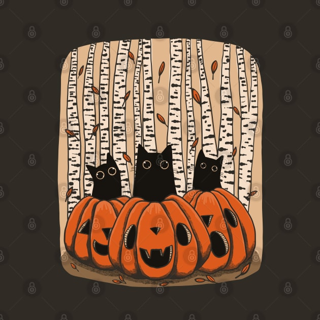 Peek A Boo Halloween Kitties by KilkennyCat Art