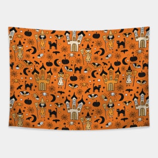 Halloween Witch House Tapestry