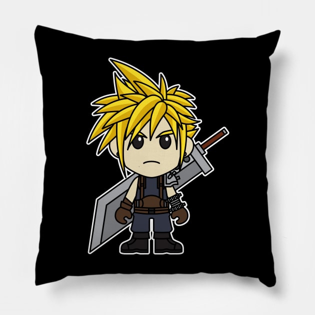 Chibi Cloud Strife Pillow by Chibi Pops