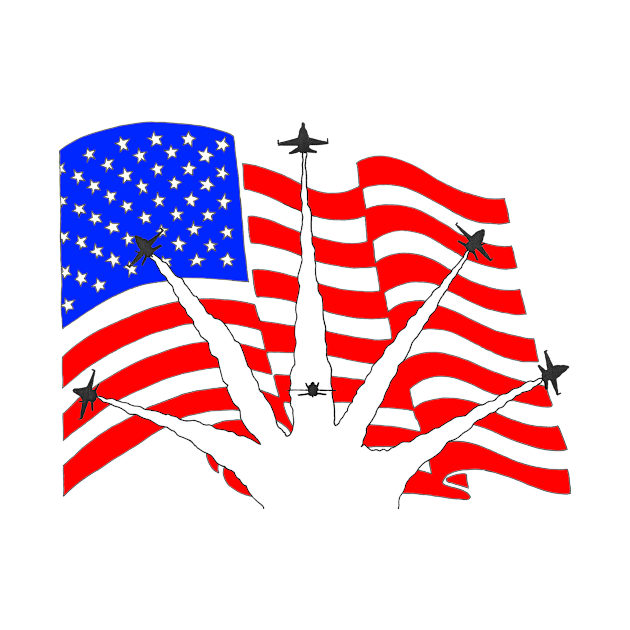 F18 Hornets flying over American Flag Ver 3 - F18 Hornets Flying Over ...