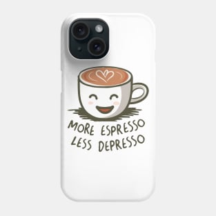 More Espresso Less Depresso. Smiley Cup Phone Case