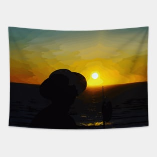 sunset positive vibes Tapestry