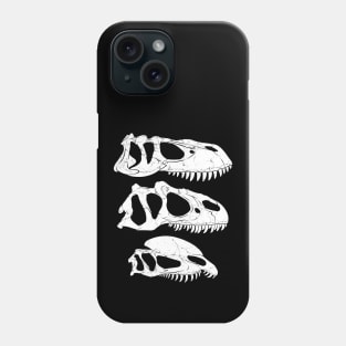 Torvosaurus Allosaurus Dilophosaurus fossil skulls Phone Case