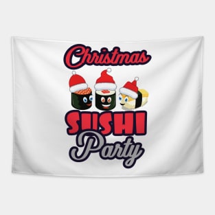 'Christmas Sushi Party' Funny Sushi Gift Tapestry