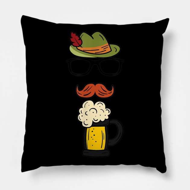 Bavarian Alpine Hat Funny German beer drinking Oktoberfest Pillow by nellieuyangela