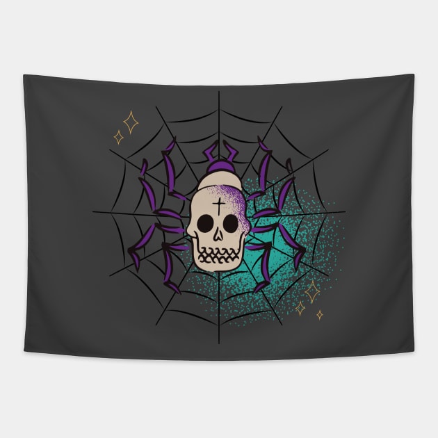 Skull Spider Tapestry by MimicGaming