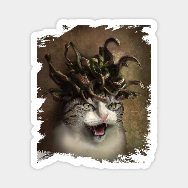 Evil Catdusa Medusa Cat Magnet by Random Galaxy