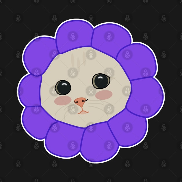 Purple cute cat with flower accessory by Cute-Treasure