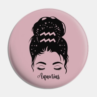 Aquarius Woman Zodiac Pin