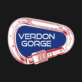 Verdon Gorge France Rock Climbing Carabiner T-Shirt