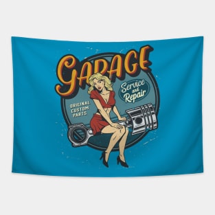 Garage Service and Repair - Original Custom Parts Tapestry