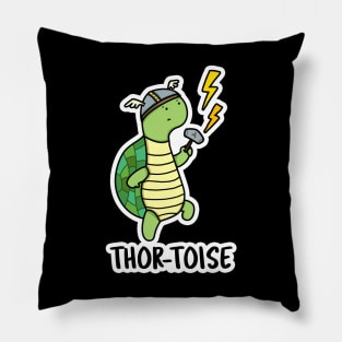 Thortoise Cute God Of Thunder Thor Tortoise Pun Pillow