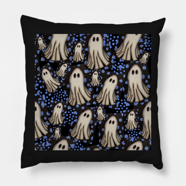 Spooky Ghost Pattern Pillow by GemmasGems