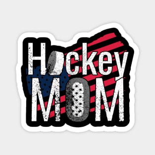 Patriotic Hockey Mom with American Flag Magnet