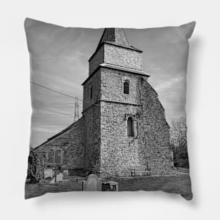 Black and White Church Pillow