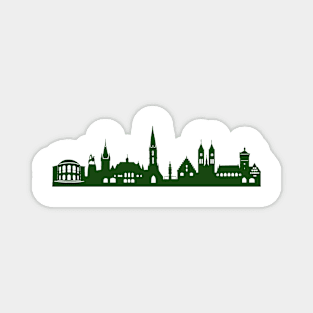 FREIBURG skyline in forest green Magnet