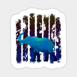 Elephant in the blue forest Magnet