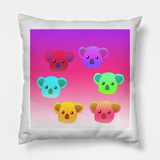 Winter Koalas - Pink/Purple Pillow